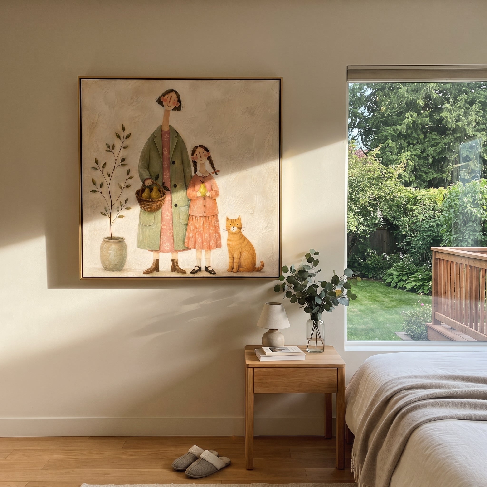 Long Stride Carries Bags styled in a layered residential interior