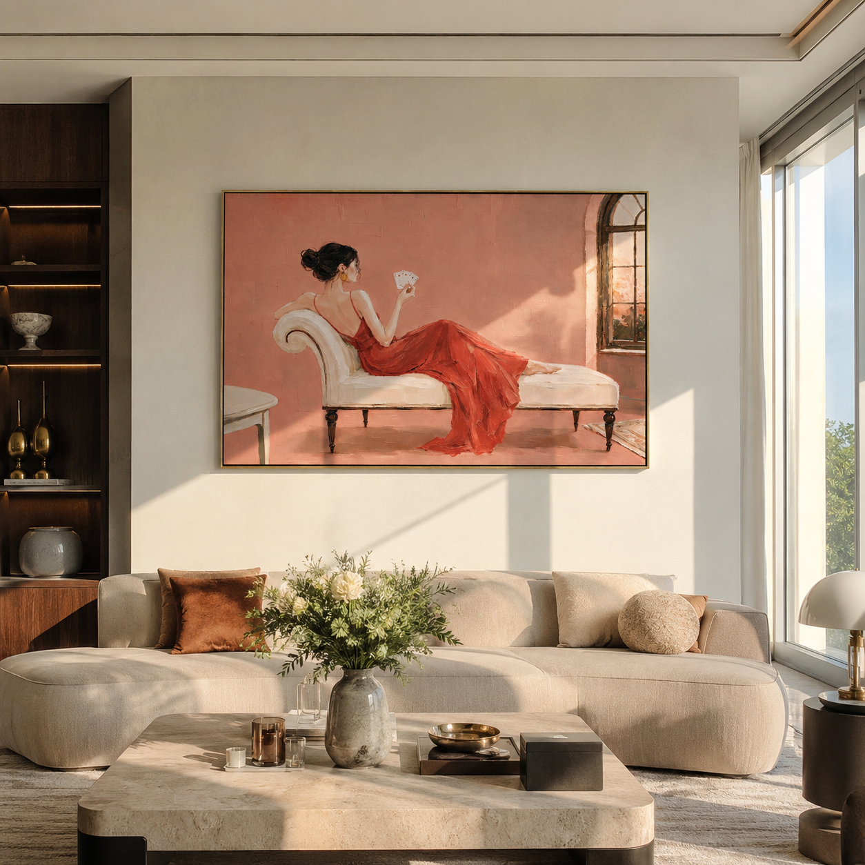 Two Women Trade Stories styled in a layered residential interior