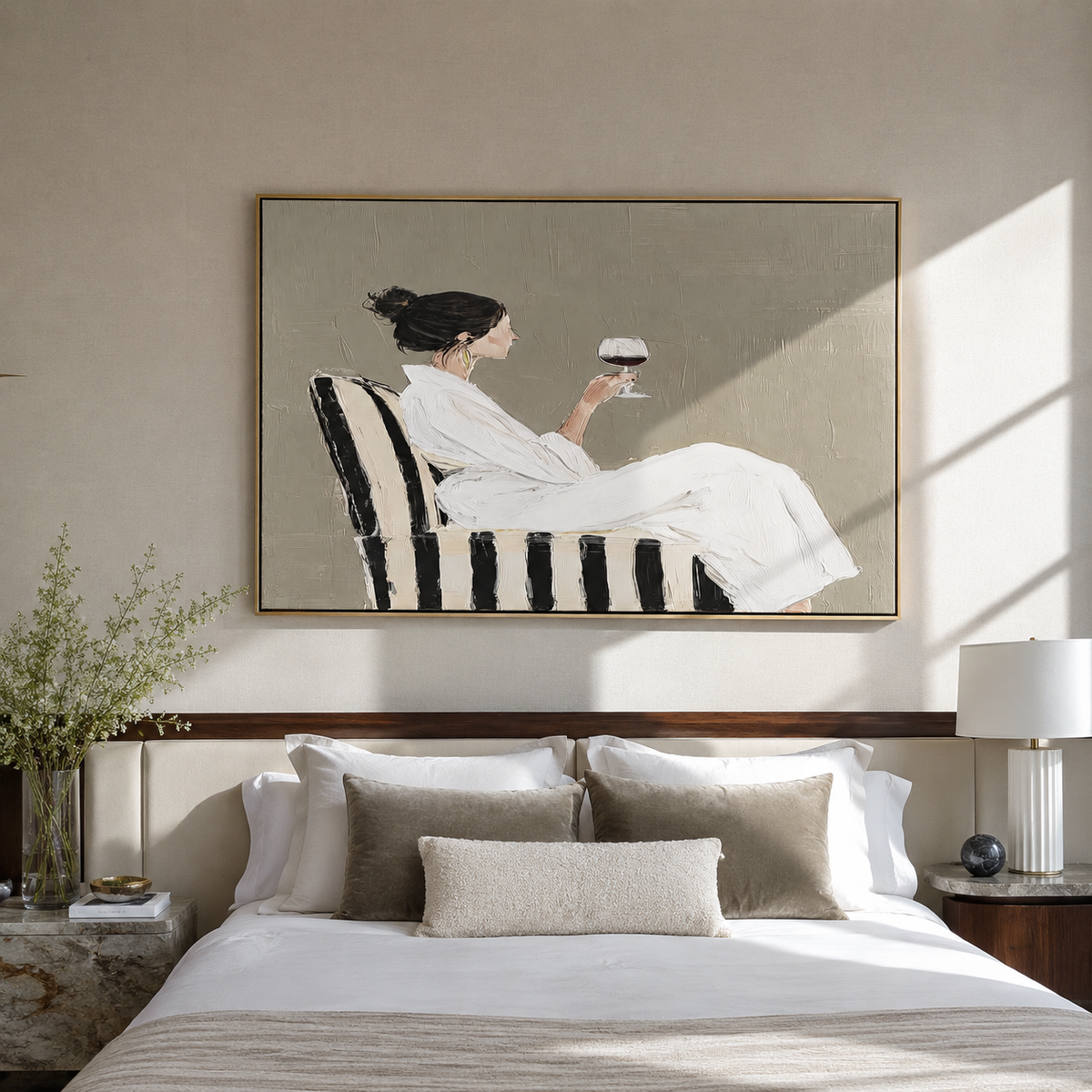 Wine Waits In White styled in a layered residential interior