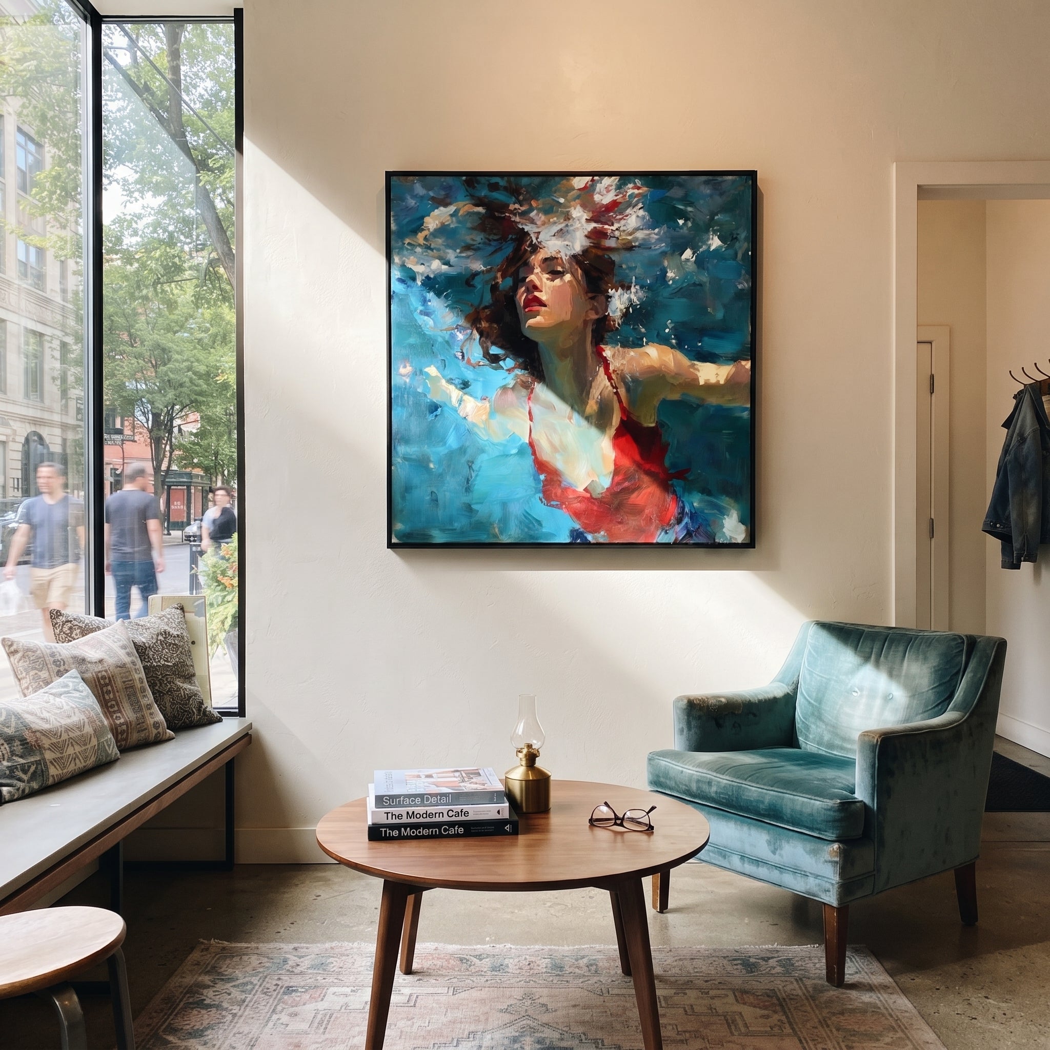White Collar Meets Current styled with neutral modern furnishings