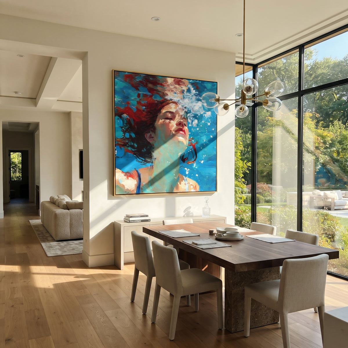 Closed Eyes Hold Tide displayed as a Retro Modern room focal point