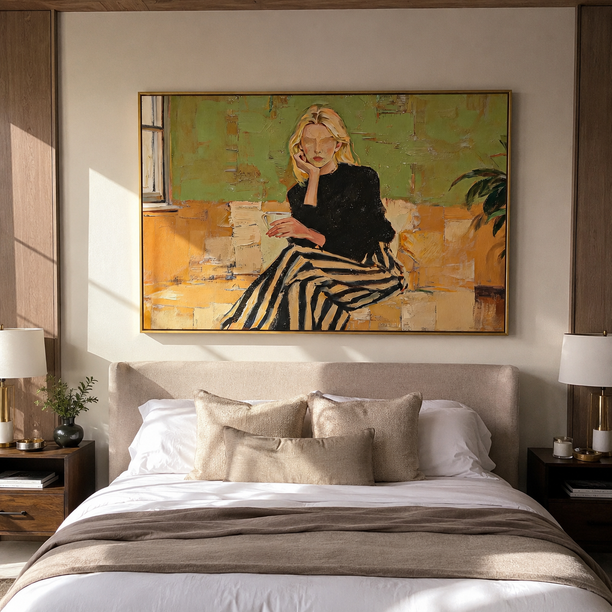 Black Skirt Crosses Green styled in a layered residential interior