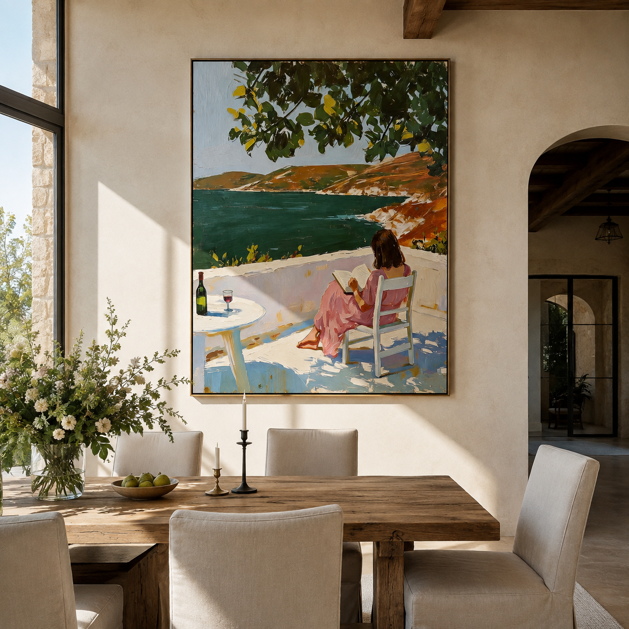 Lake Light Keeps Company presented above a contemporary console