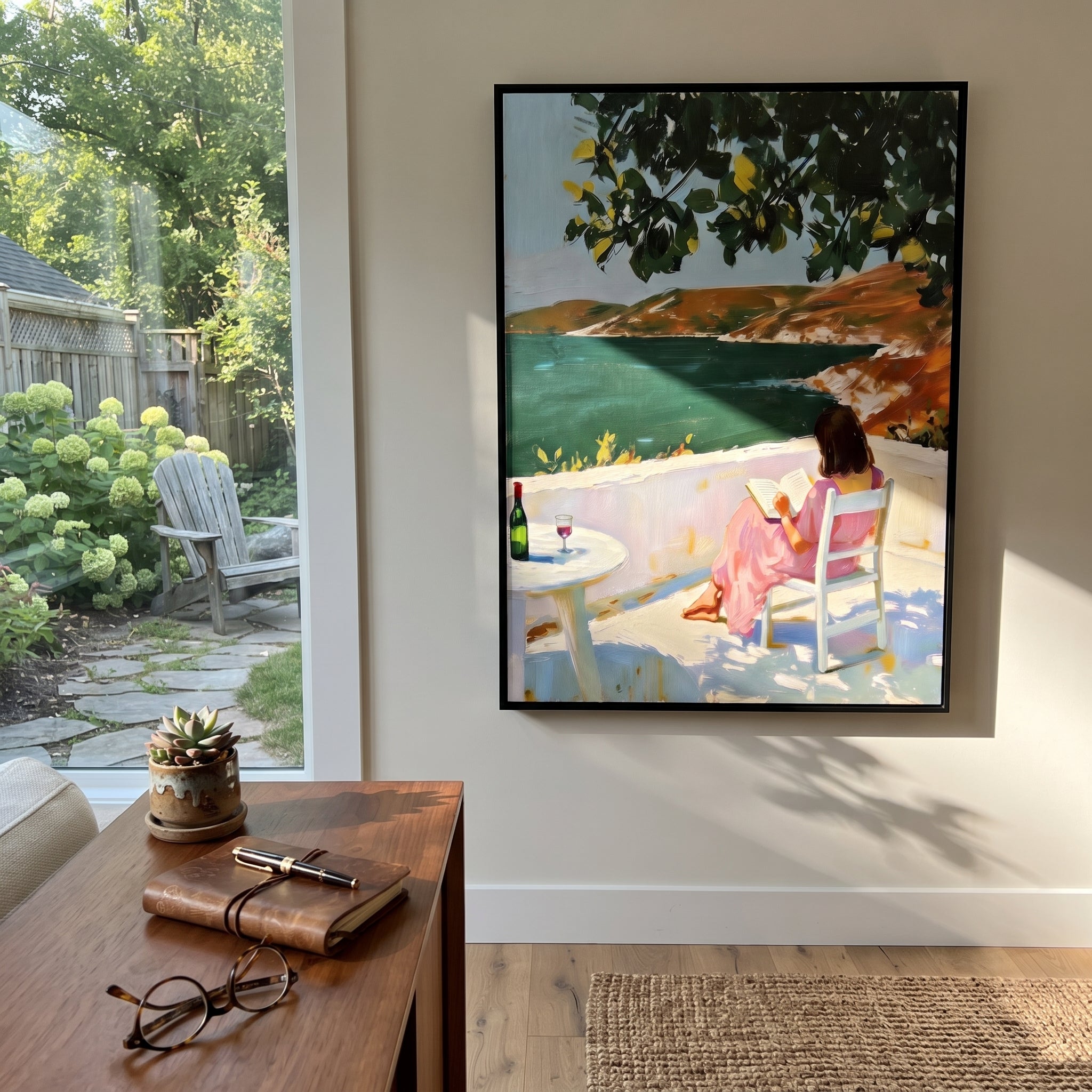 Lake Light Keeps Company displayed as a Retro Modern room focal point