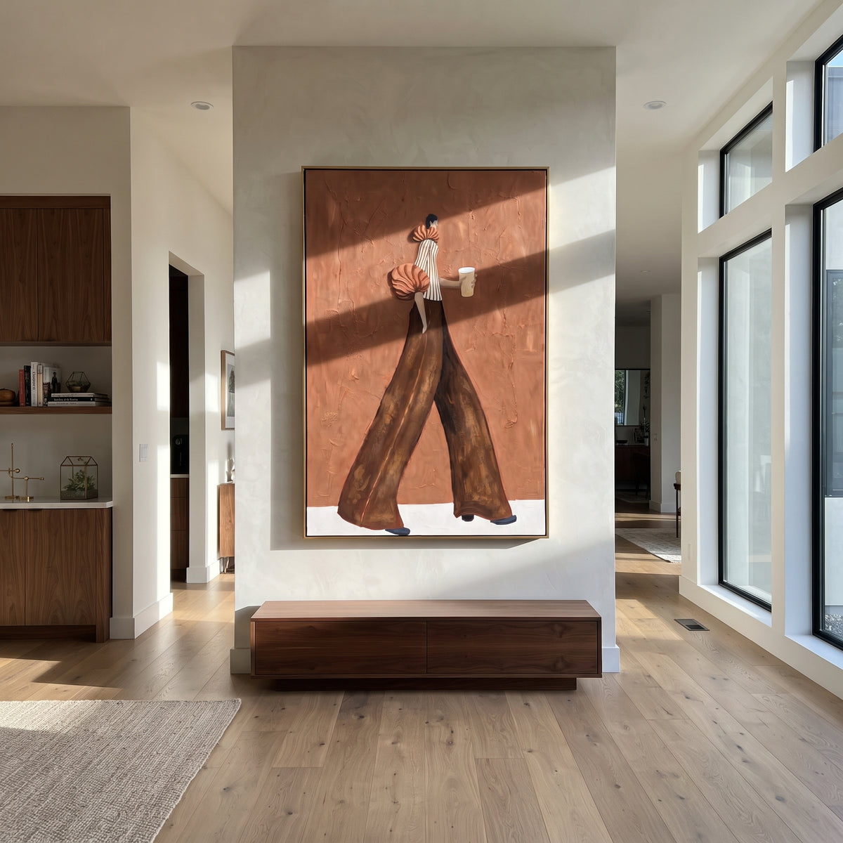 Terracotta Street Coffee – mid-century woman painting displayed in a refined interior