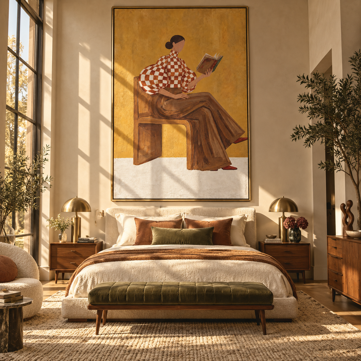 Checkered Pages Quiet Afternoon displayed with natural materials and modern decor