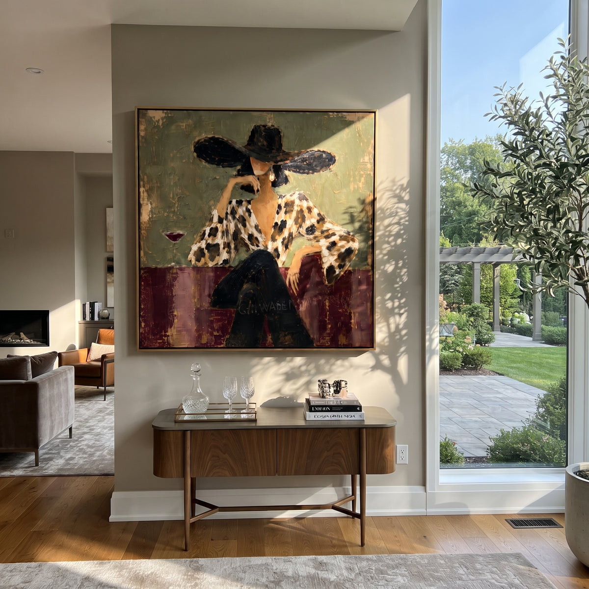 Leopard Blouse Evening Pour artwork styled as a refined focal point