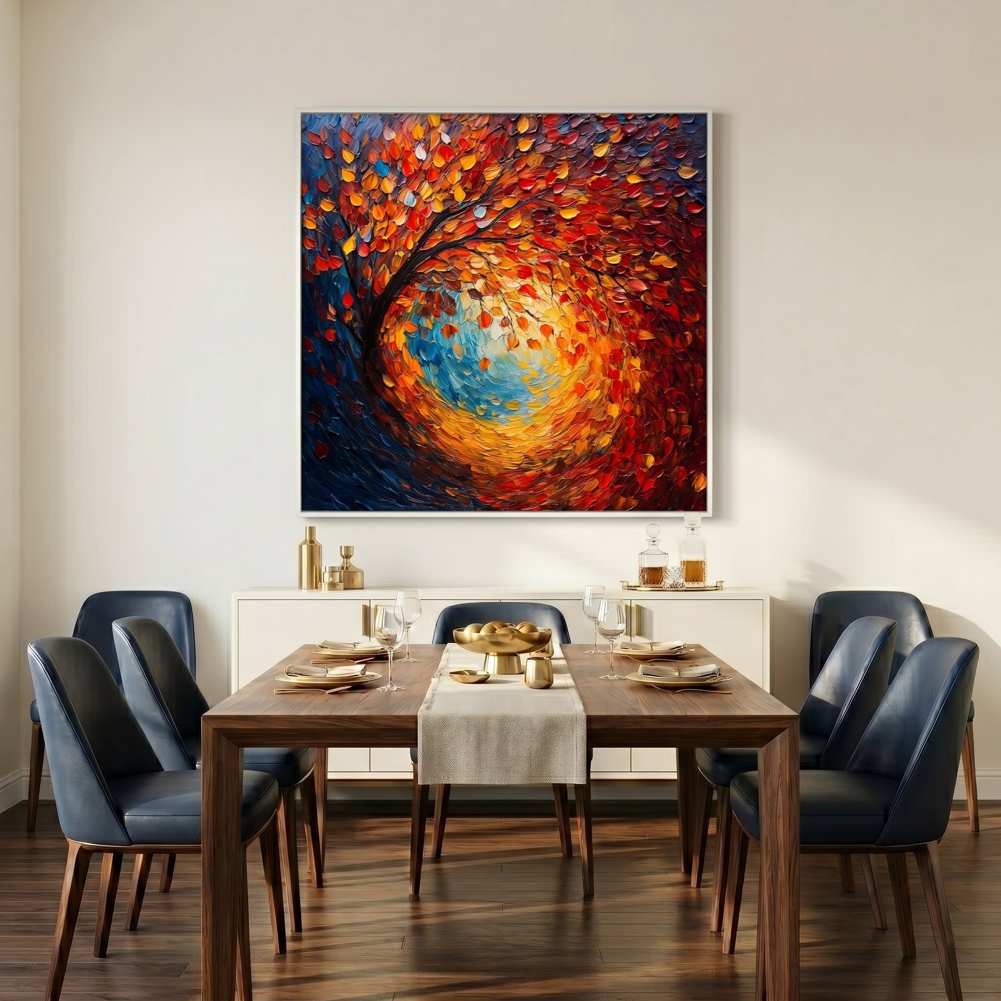 Vortex of Light – Modern Impasto Expressionist Oil Painting | Creative Van Gogh Style Textured Hallway Art