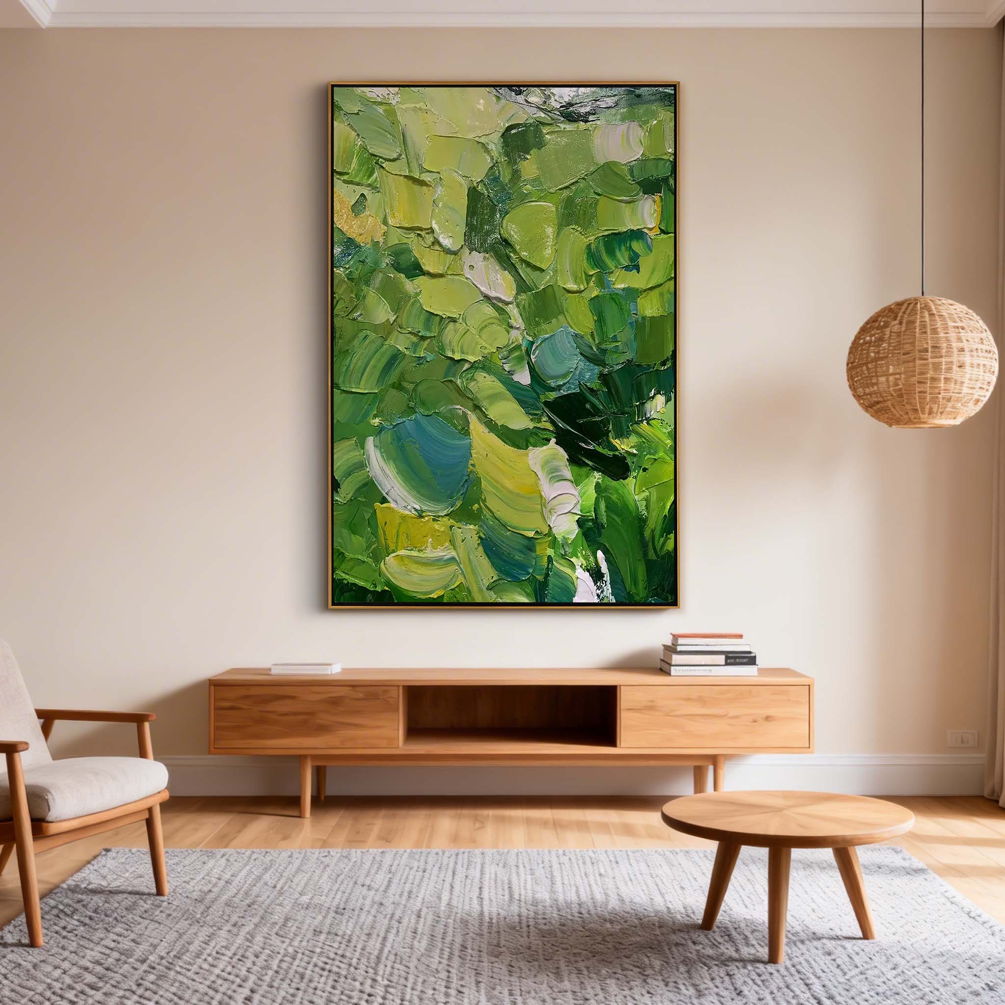 Vivid Meadow – Heavy Texture Nature Energy Abstract Painting | Bold Abstract Palette Knife Living Room Art