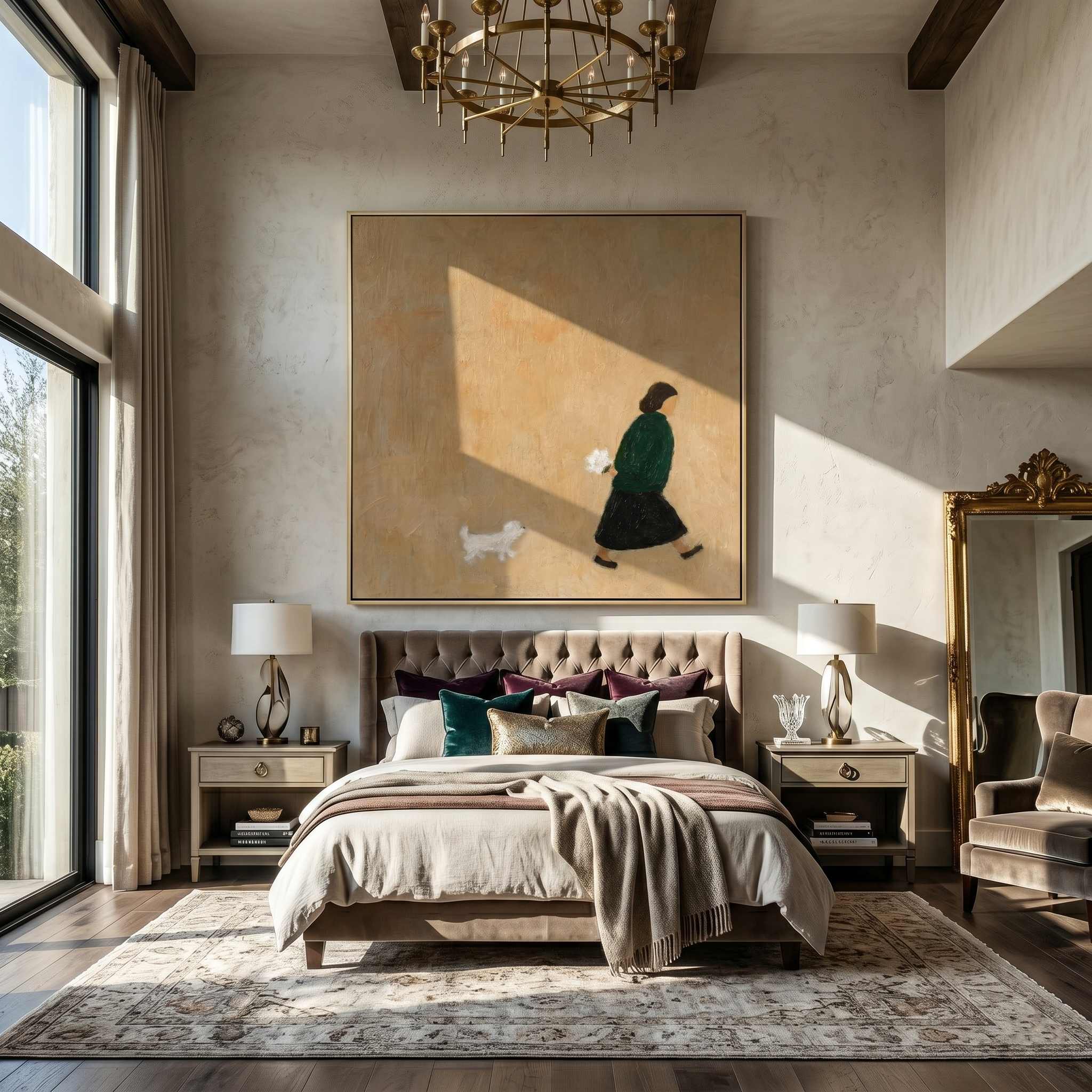 The Garden Errand painting in a living room setting