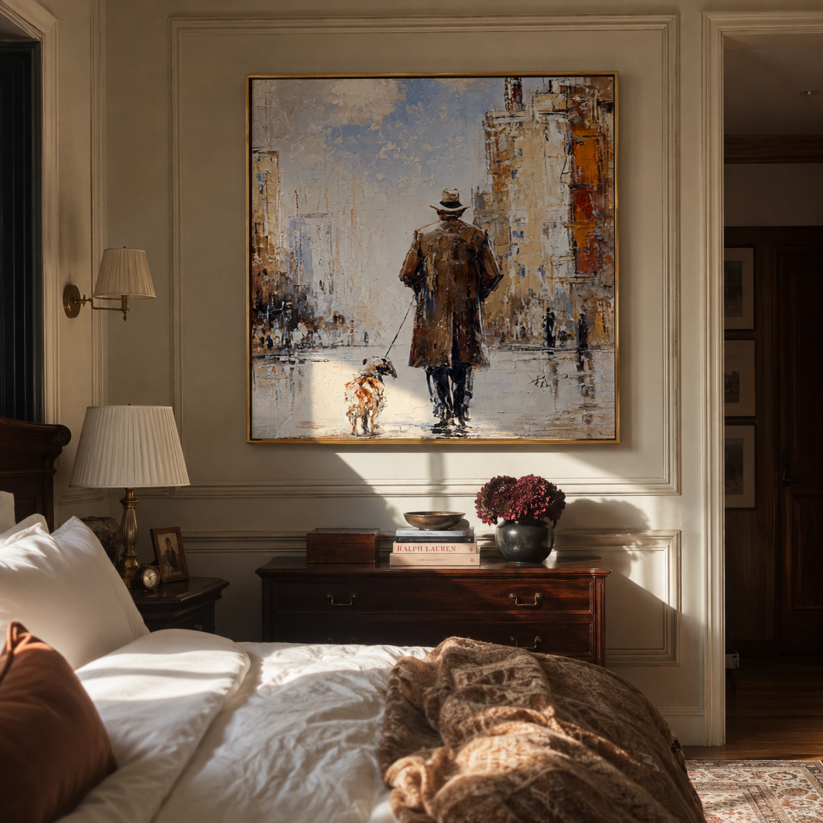 Snow Street Shared Steps artwork styled as a warm modern focal point