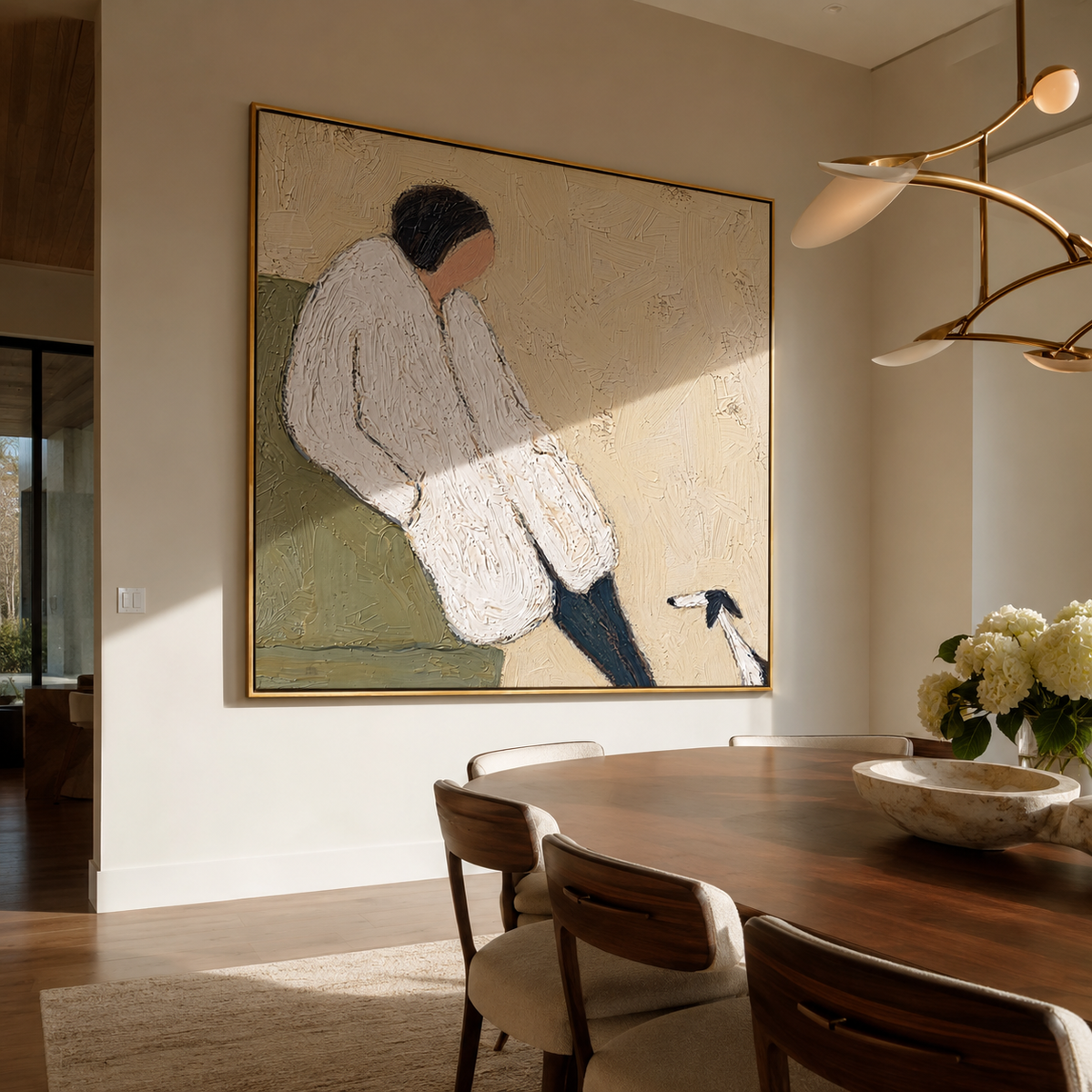 White Sleeves Quiet Hound displayed with natural materials and quiet decor