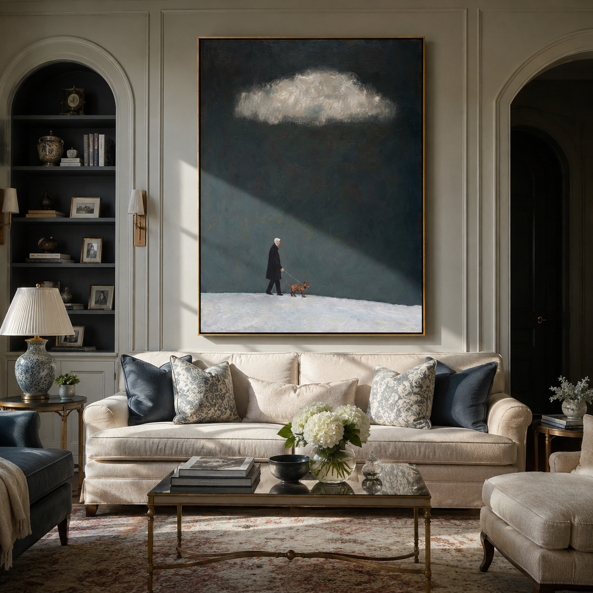 Storm Cloud Small Company artwork styled as a warm modern focal point