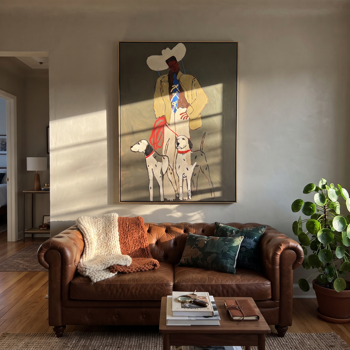 Cowboy Keeps Three Companions displayed with natural materials and quiet decor