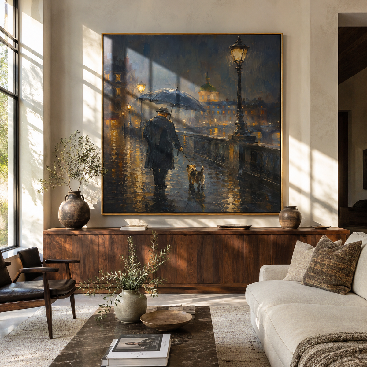 Lamplight Guides Rainy Walk displayed with natural materials and quiet decor