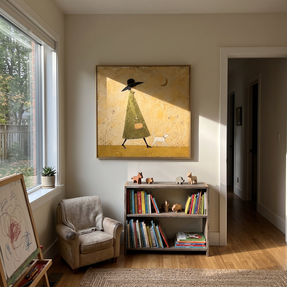 Green Dress Small Companion displayed with natural materials and quiet decor