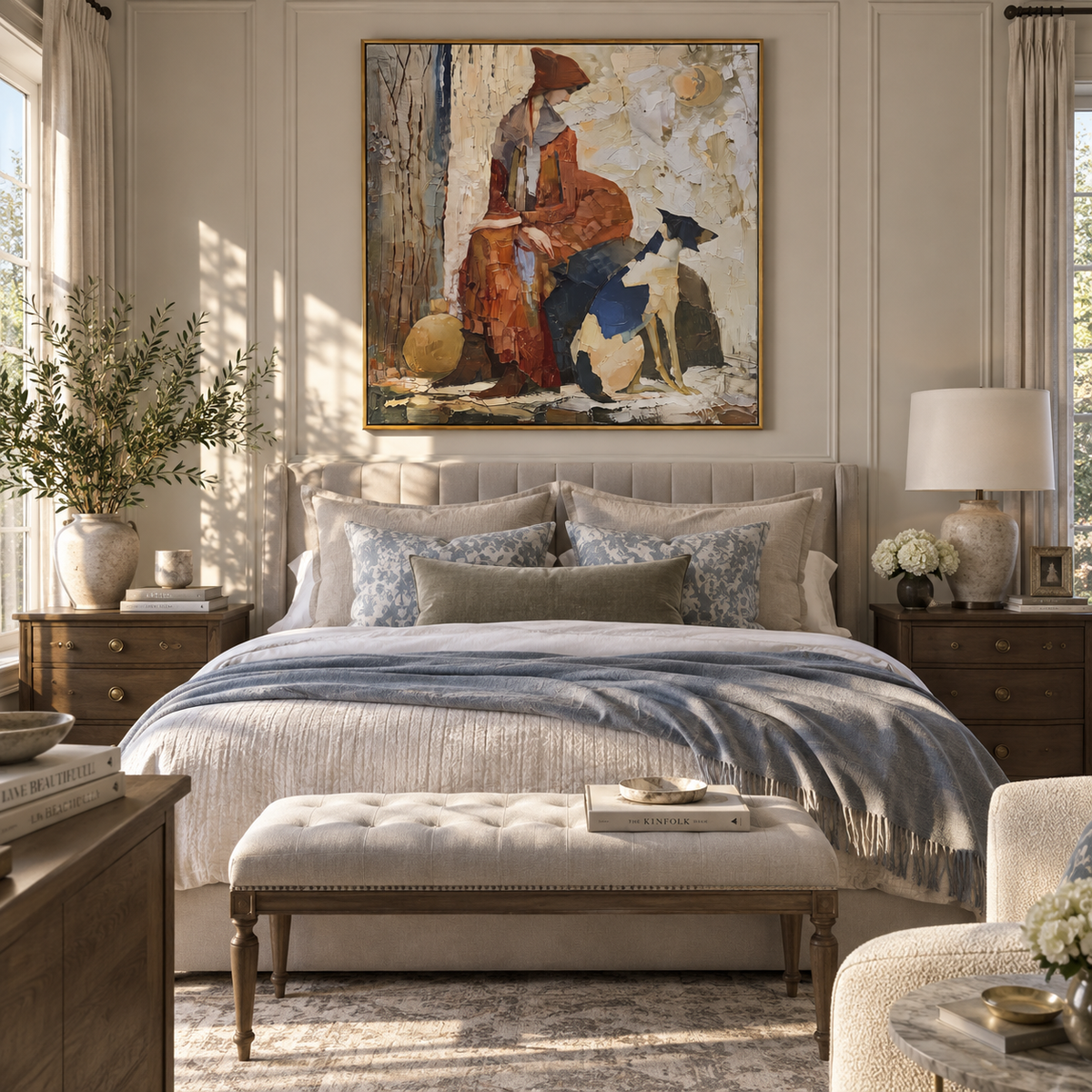 Brick Wall Shared Rest artwork styled as a warm interior focal point