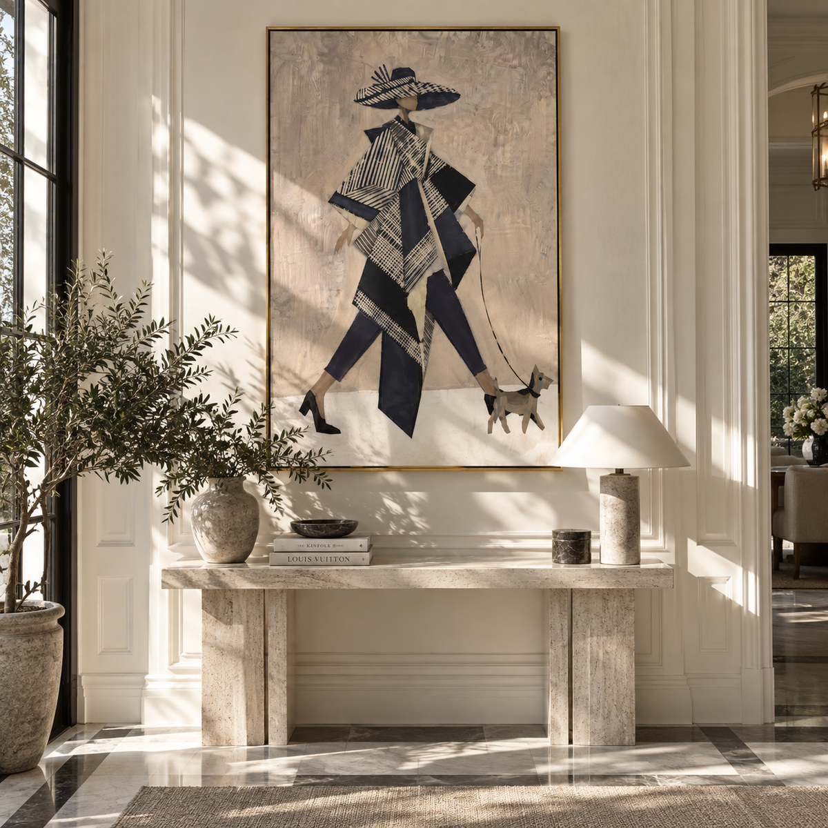 Geometry Walks with Grace artwork styled as a warm interior focal point