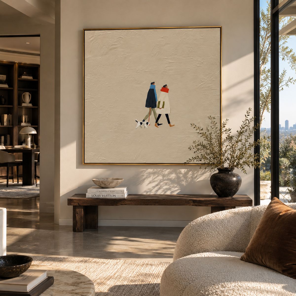Two Friends Tiny Dog displayed with natural materials and quiet decor