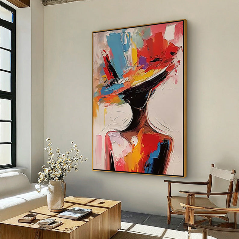 Vivid Radiance – Bold Palette Knife Portrait Abstract Painting | Bold Expressionist Living Room & Dining Room Art