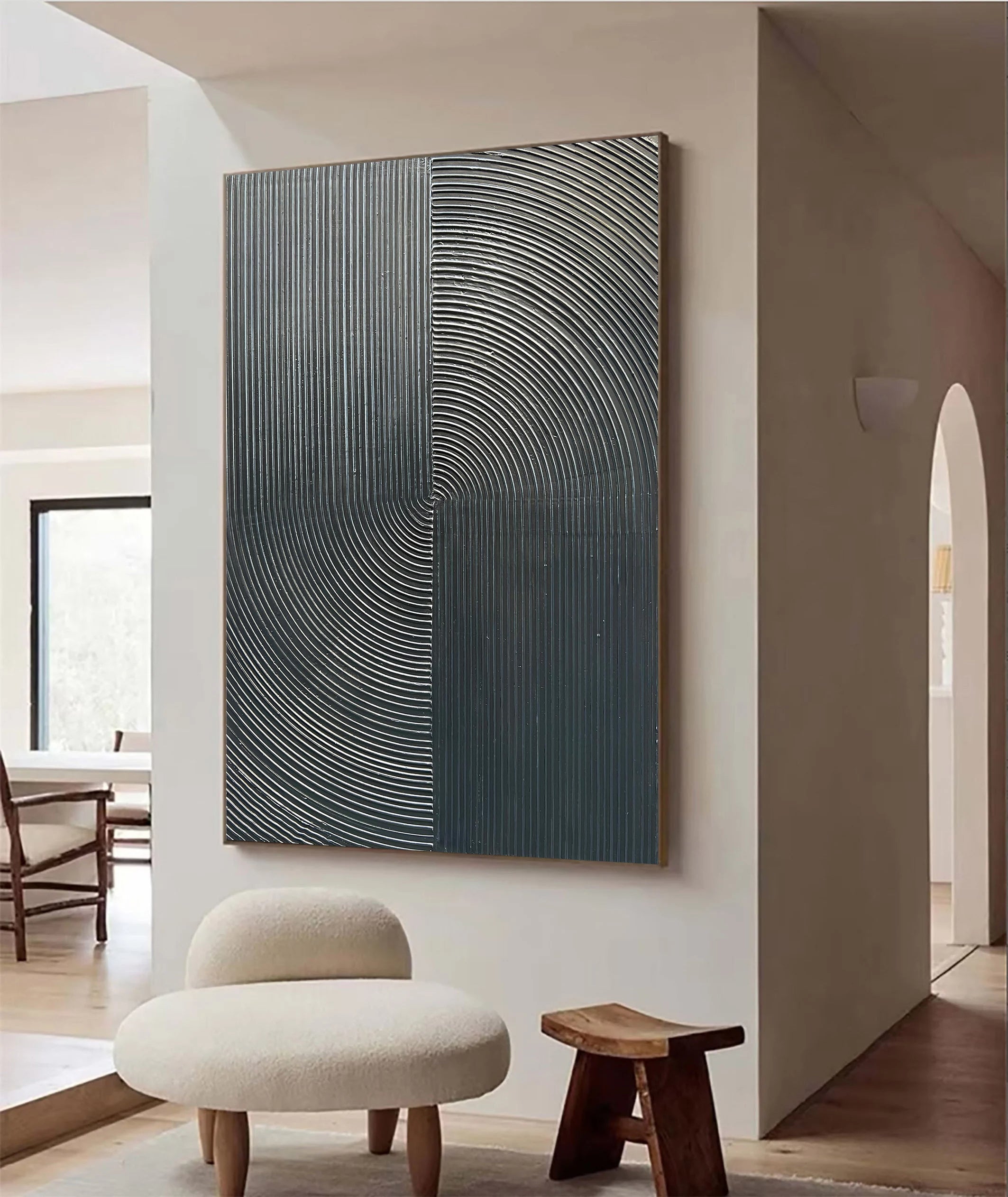 Onyx Vortex – Textured Plaster Matrix Relief Modern Painting | Contemporary Plaster Texture Living Room & Office Art