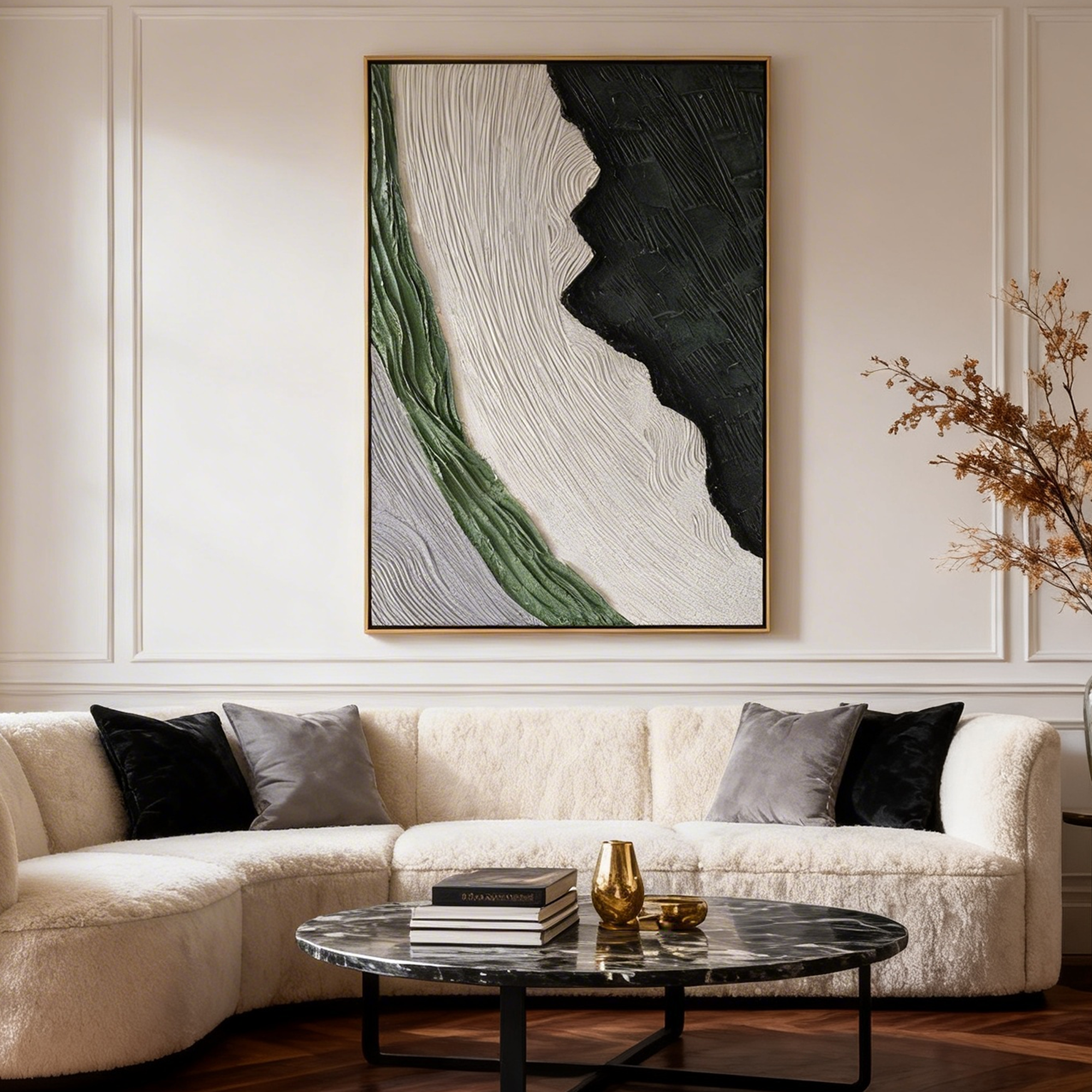 Forest Echoes – Wabi-Sabi Style Abstract Textured Painting | Modern Minimalist Entryway Art