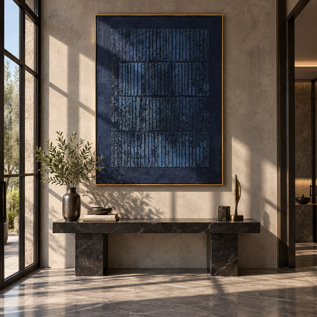 Midnight Grid Archive vertical painting styled as a refined focal point