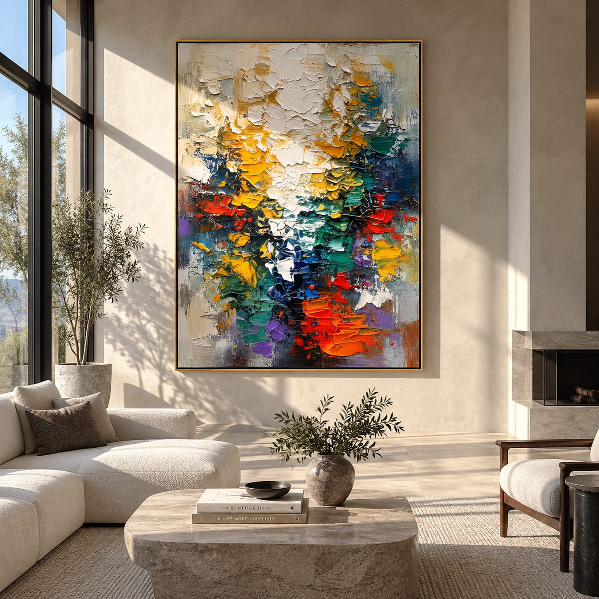 Color Fragments Rise presented in an alternate room setting