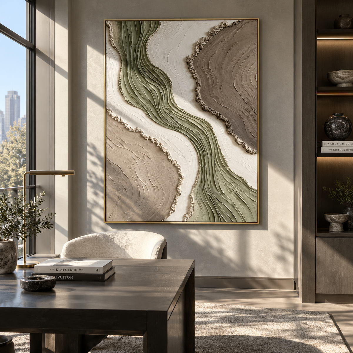 Sage Rivers Through Stone presented in an alternate room setting