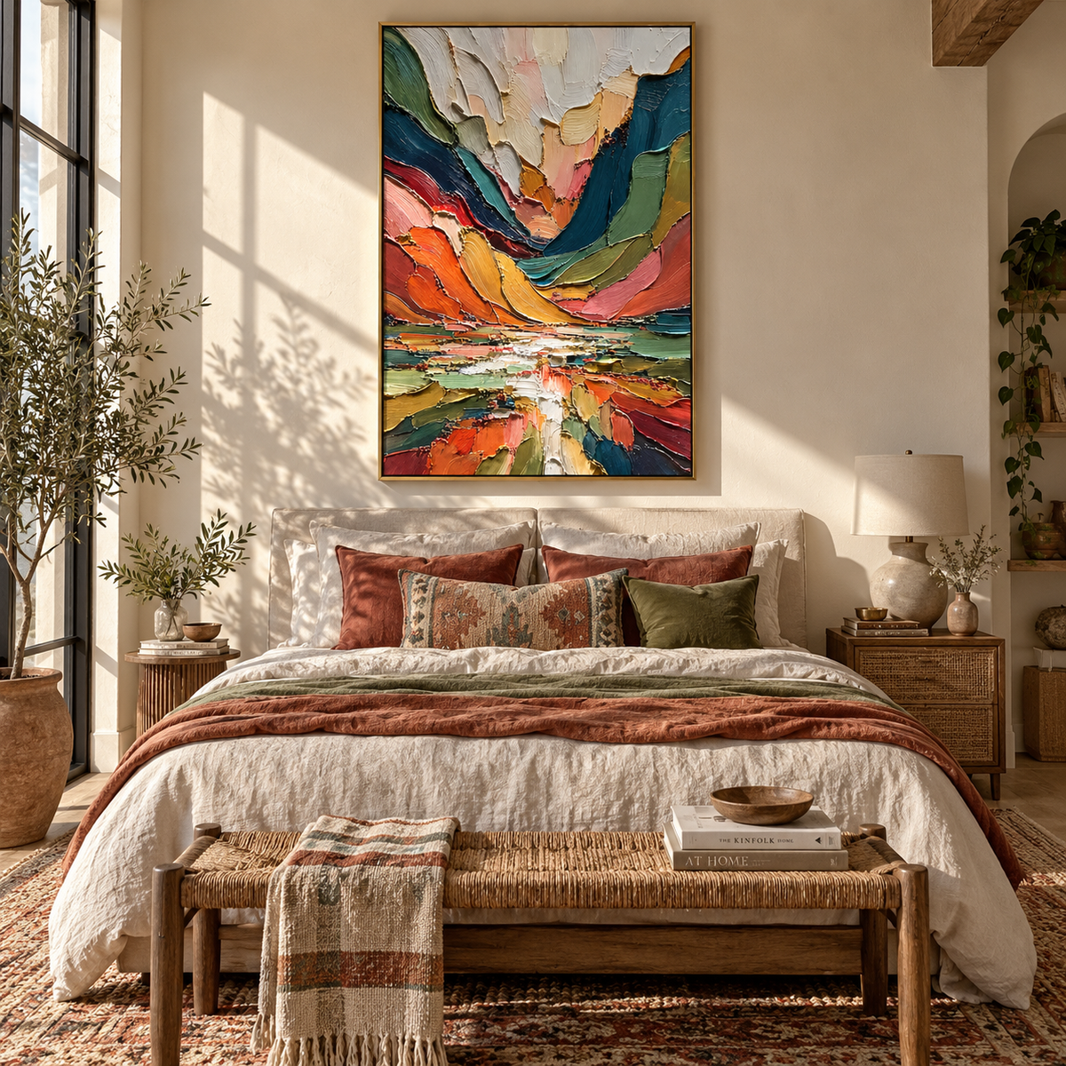 Valley Colors Rush displayed with natural materials and modern decor