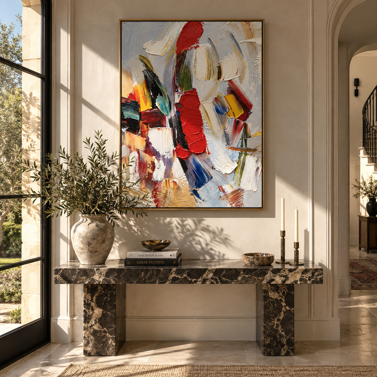 Carnival Marks Ascend vertical painting styled as a refined focal point