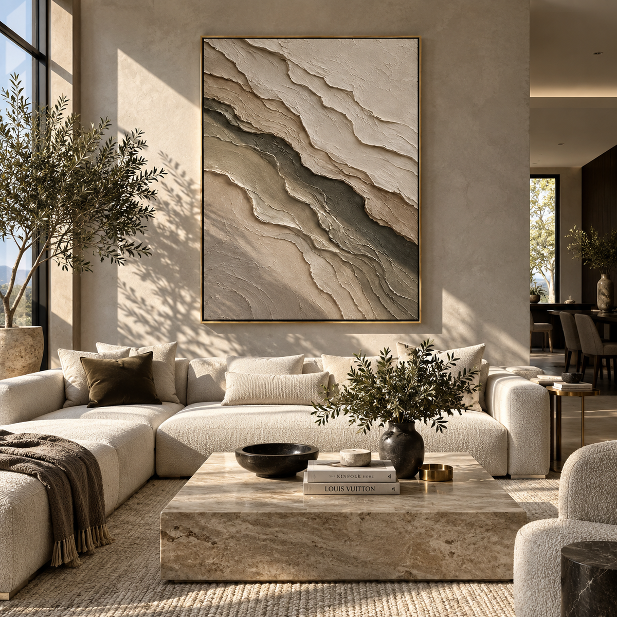 Stone Layers Drift displayed with natural materials and modern decor
