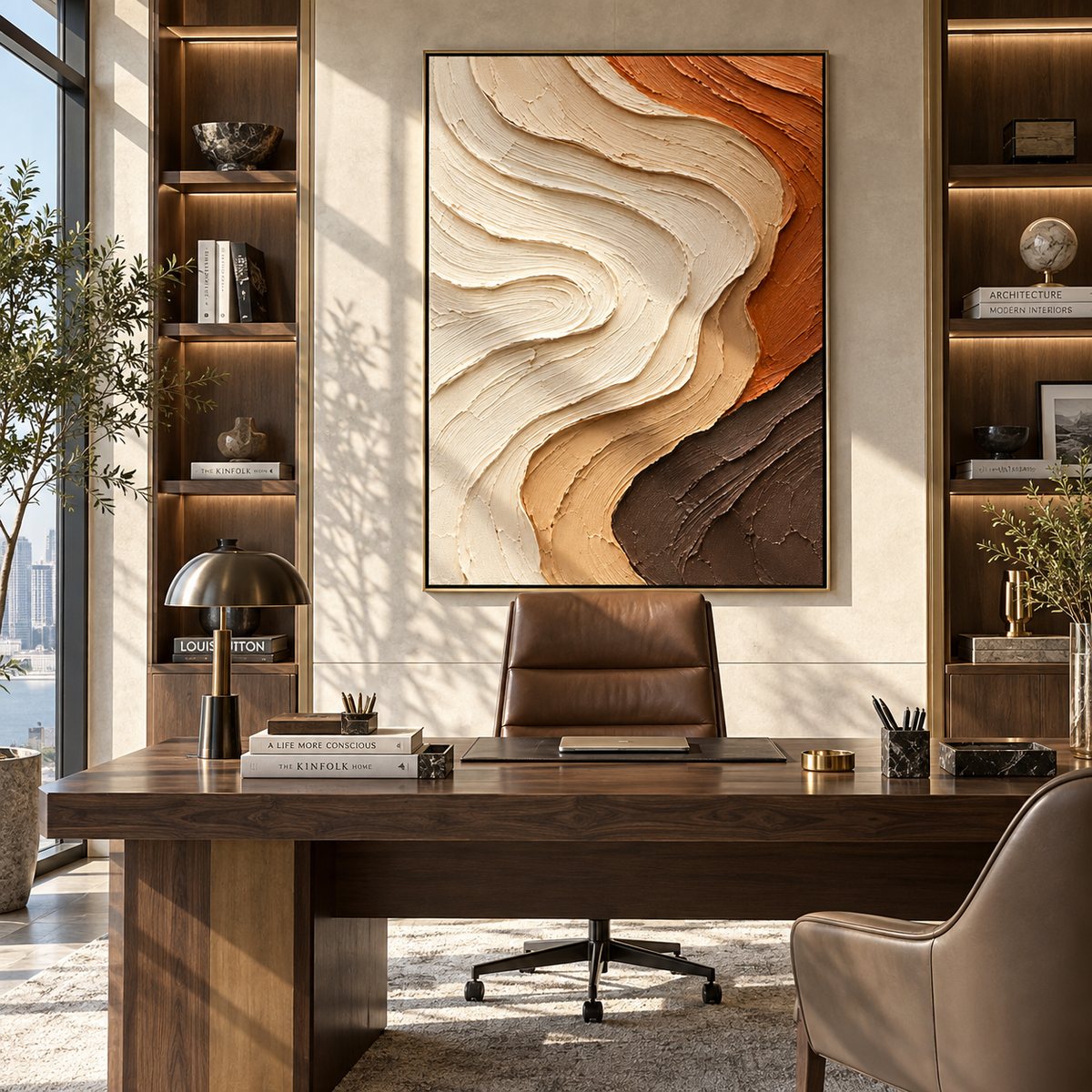 Ivory Current Turns Earth presented in an alternate room setting