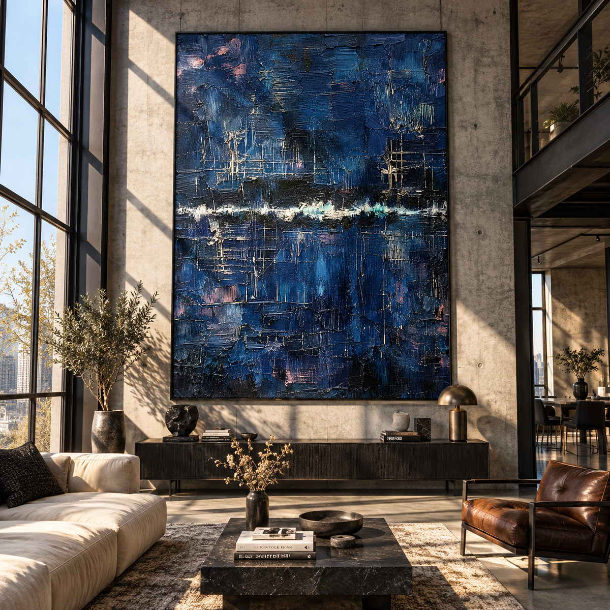 Night Horizon Holds Light presented in an alternate room setting