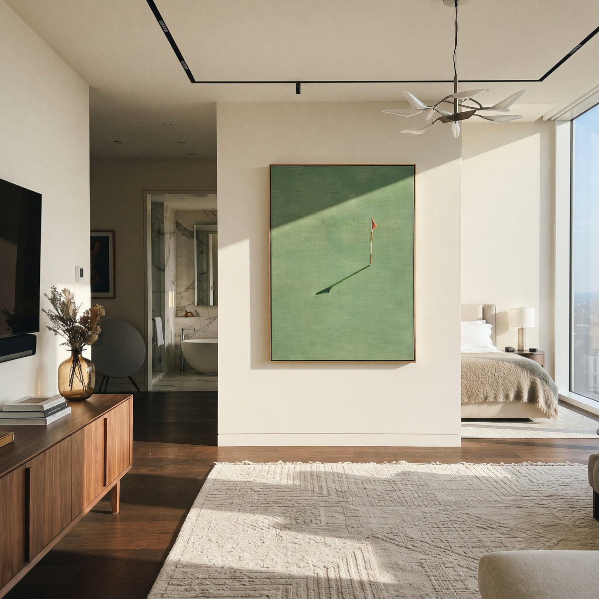 Red Flag Quiet Fairway shown above contemporary furnishings