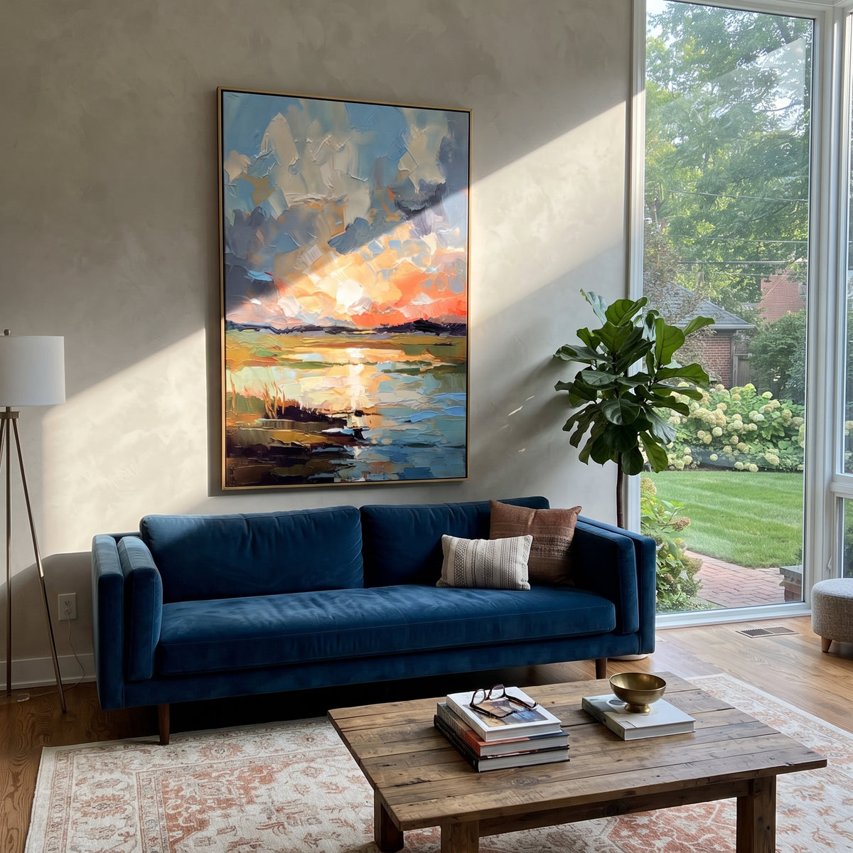 Last Light Across Water presented in an alternate styled interior