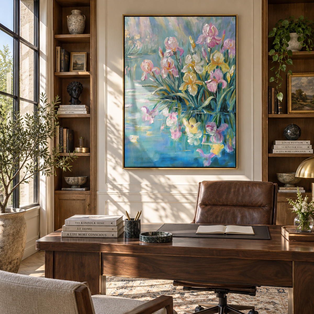 Iris Garden Awakens presented in an alternate styled interior