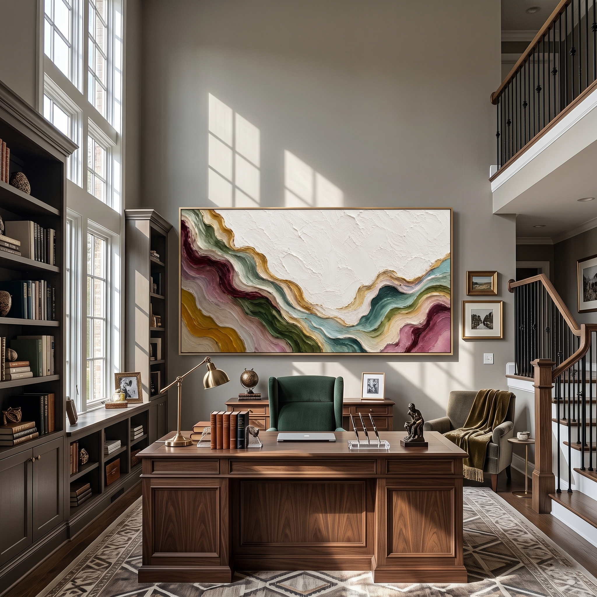 Valleys Around Stillness styled in a quiet reading nook with neutral furnishings