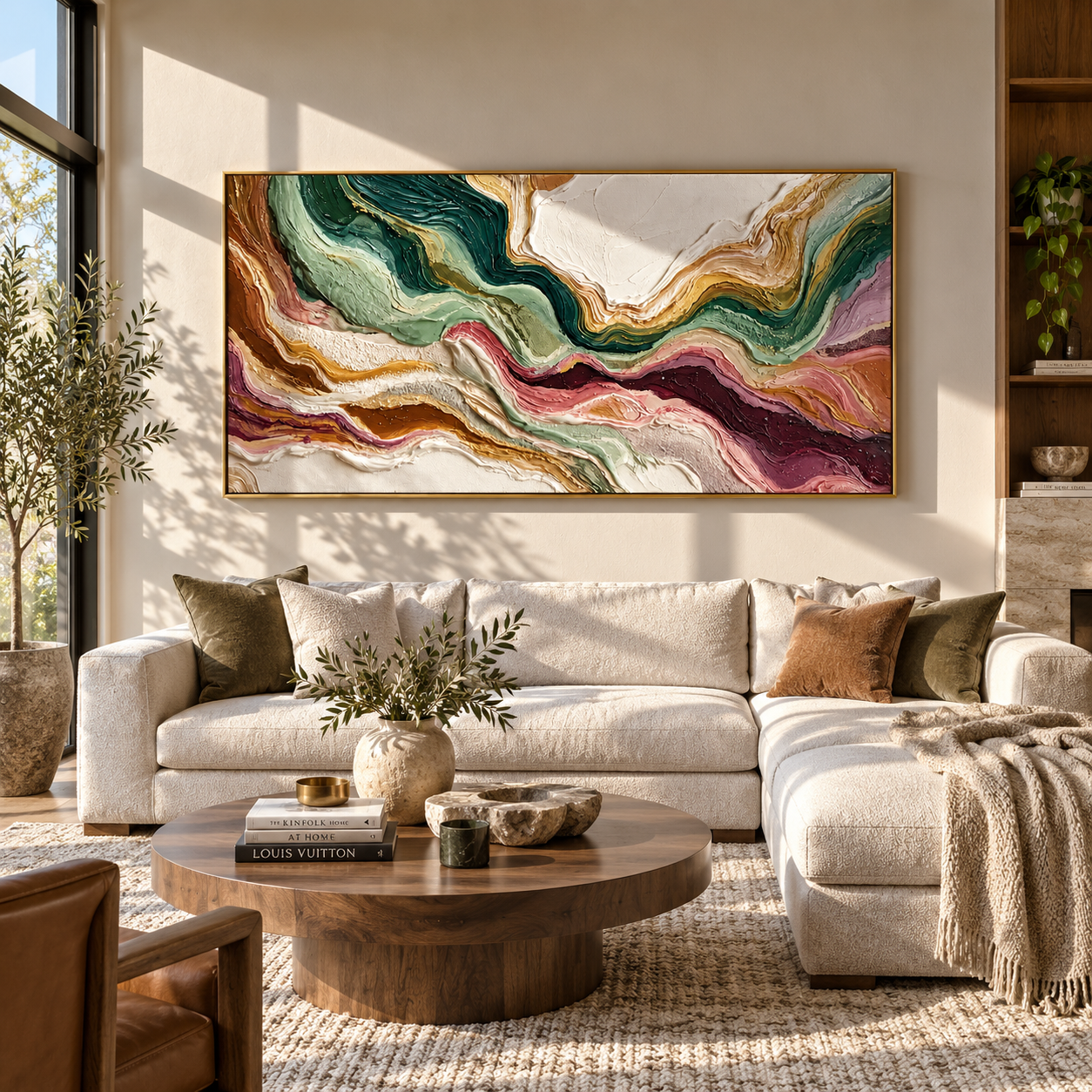 Mineral Tides Crossing Ivory displayed in a dining room with coordinated modern decor