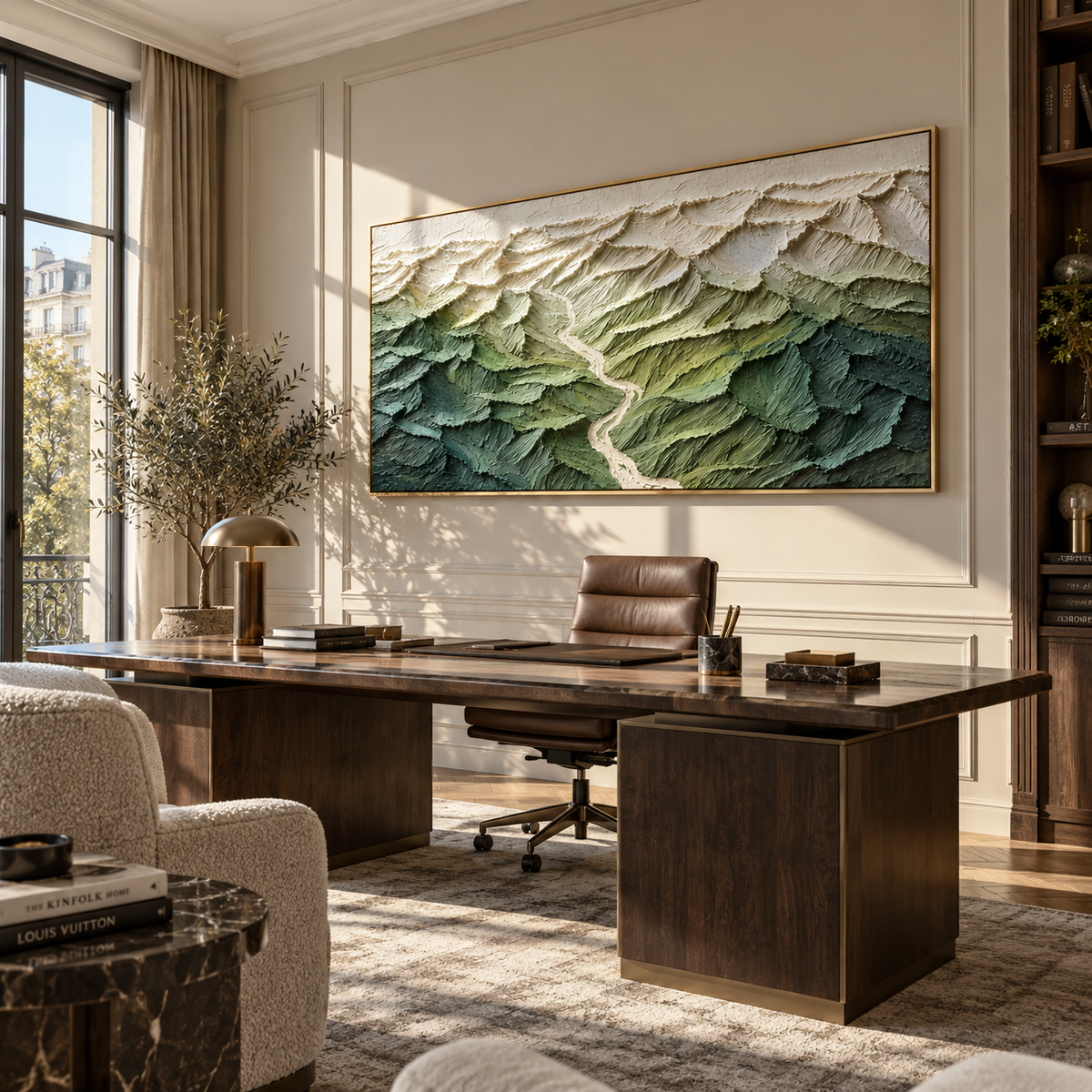 Forest Ridges From Above presented in an alternate room setting