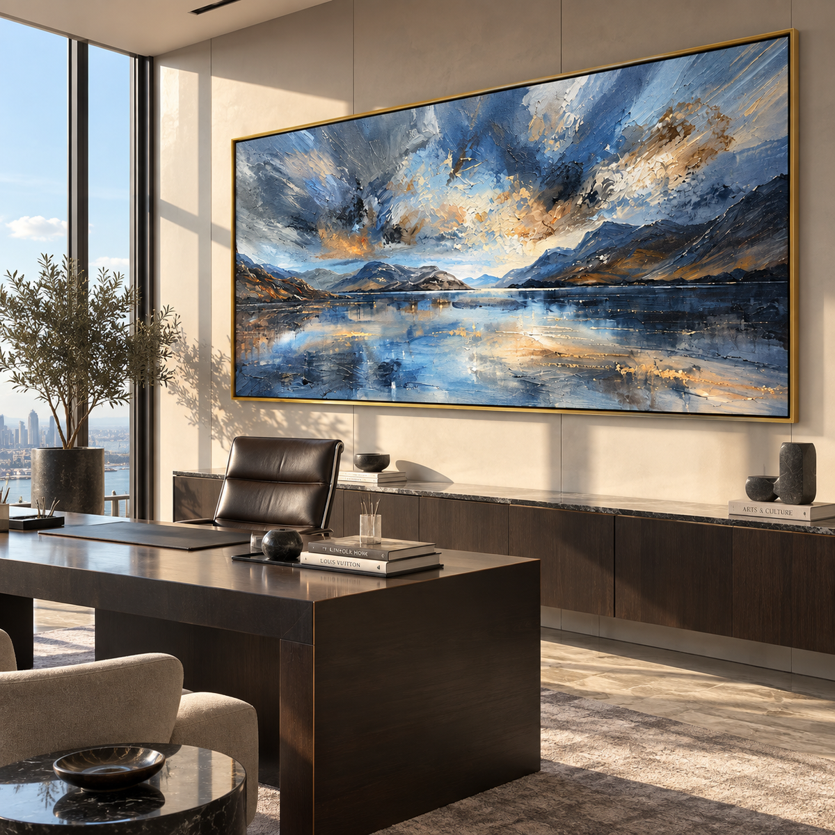 Storm Light Across Water presented in an alternate room setting