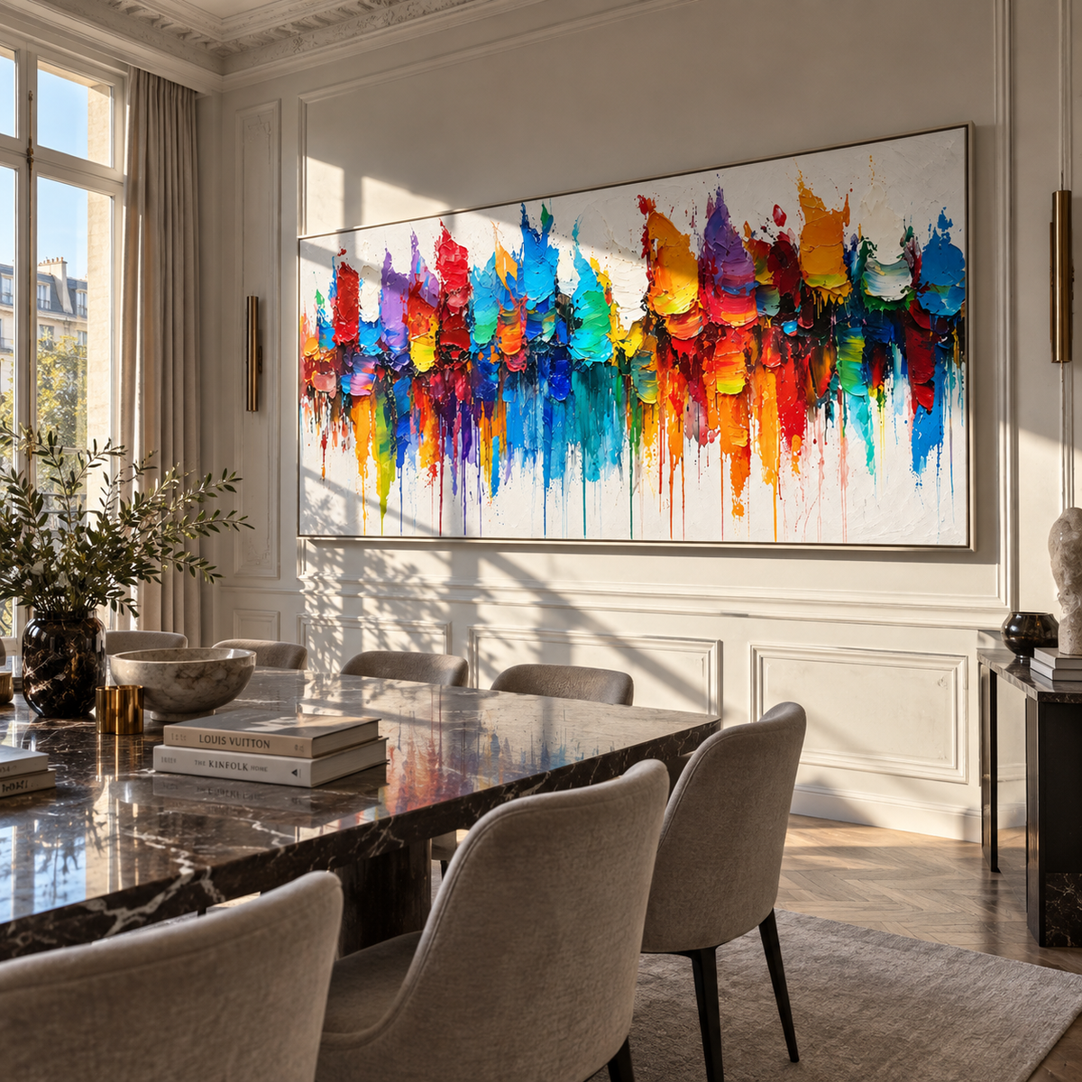 Painted City Reflections presented in an alternate room setting