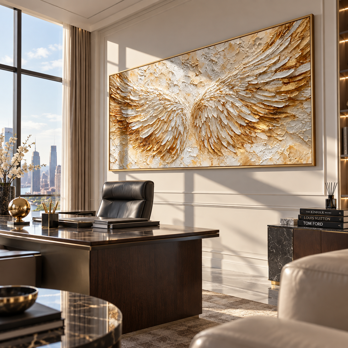 Wings Open Into Light presented in an alternate room setting