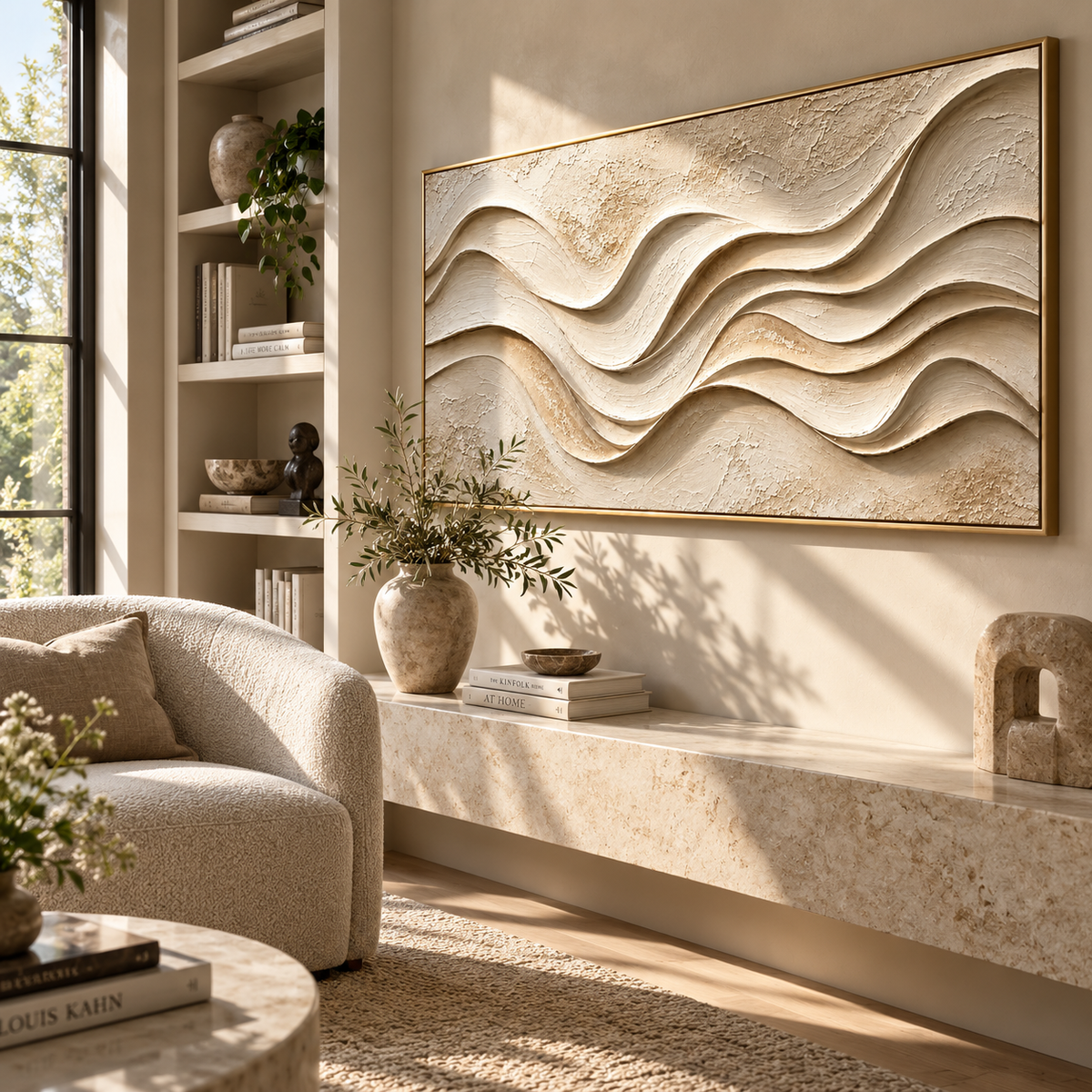 Ivory Waves Keep Time presented in an alternate room setting