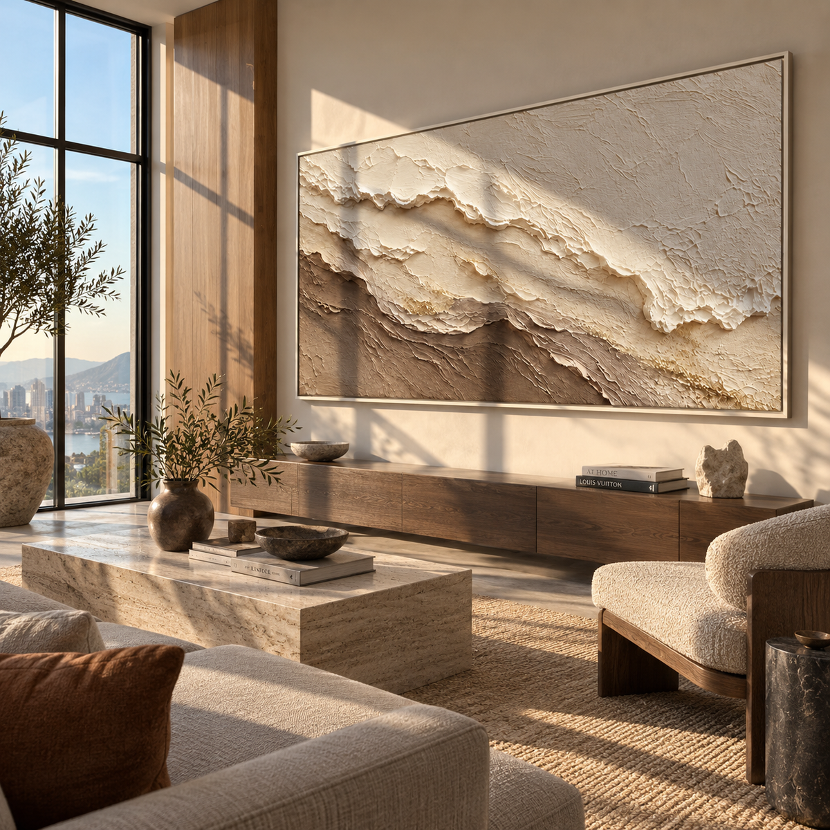 Stone Banks Drift displayed with natural materials and modern decor