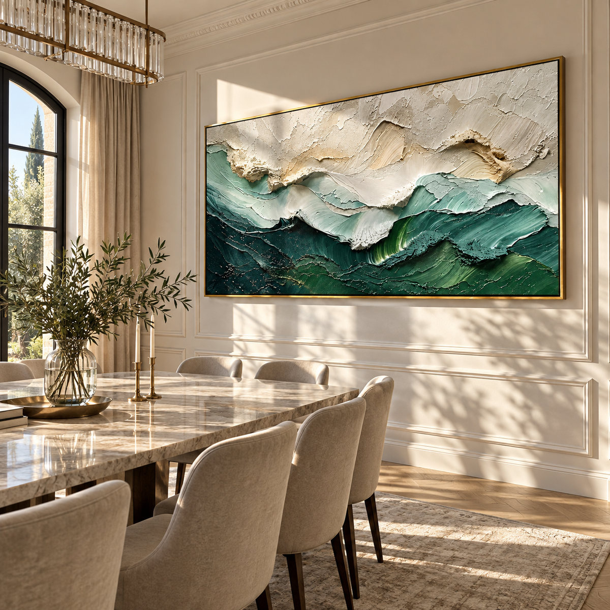 Emerald Breakers Rise presented in an alternate room setting