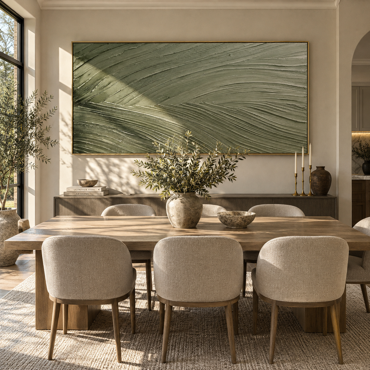 Forest Wind Across Grass artwork shown with modern interior materials
