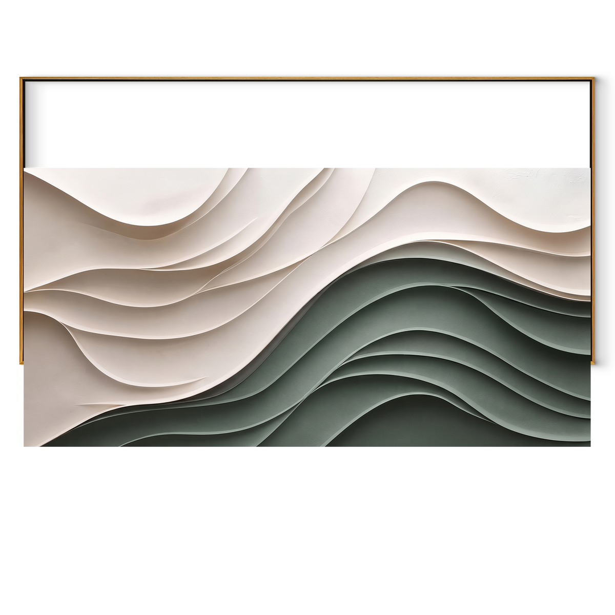 Pale Dunes in Shadow horizontal canvas artwork in a wood frame on a white background