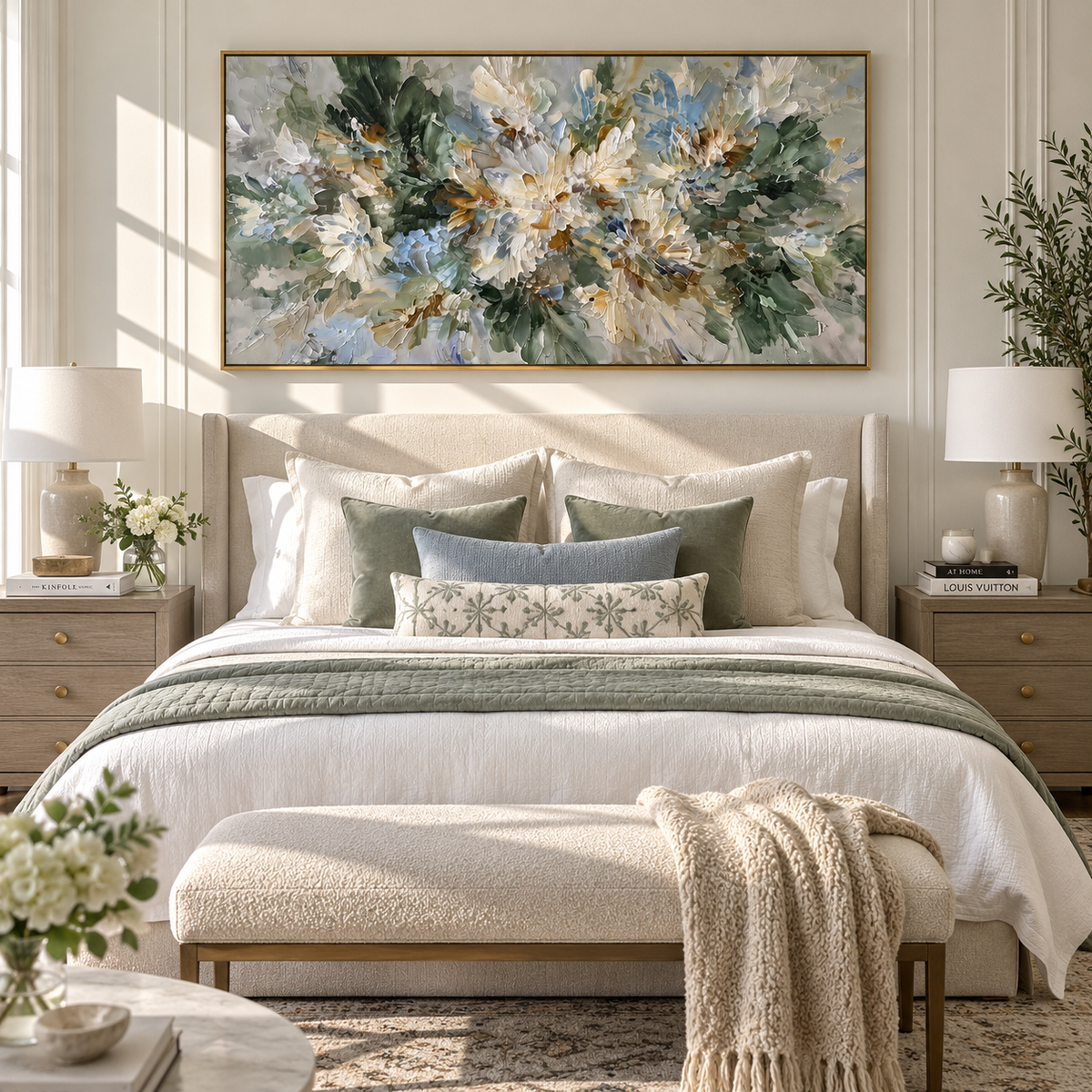 White Bloom Explodes presented in an alternate styled interior
