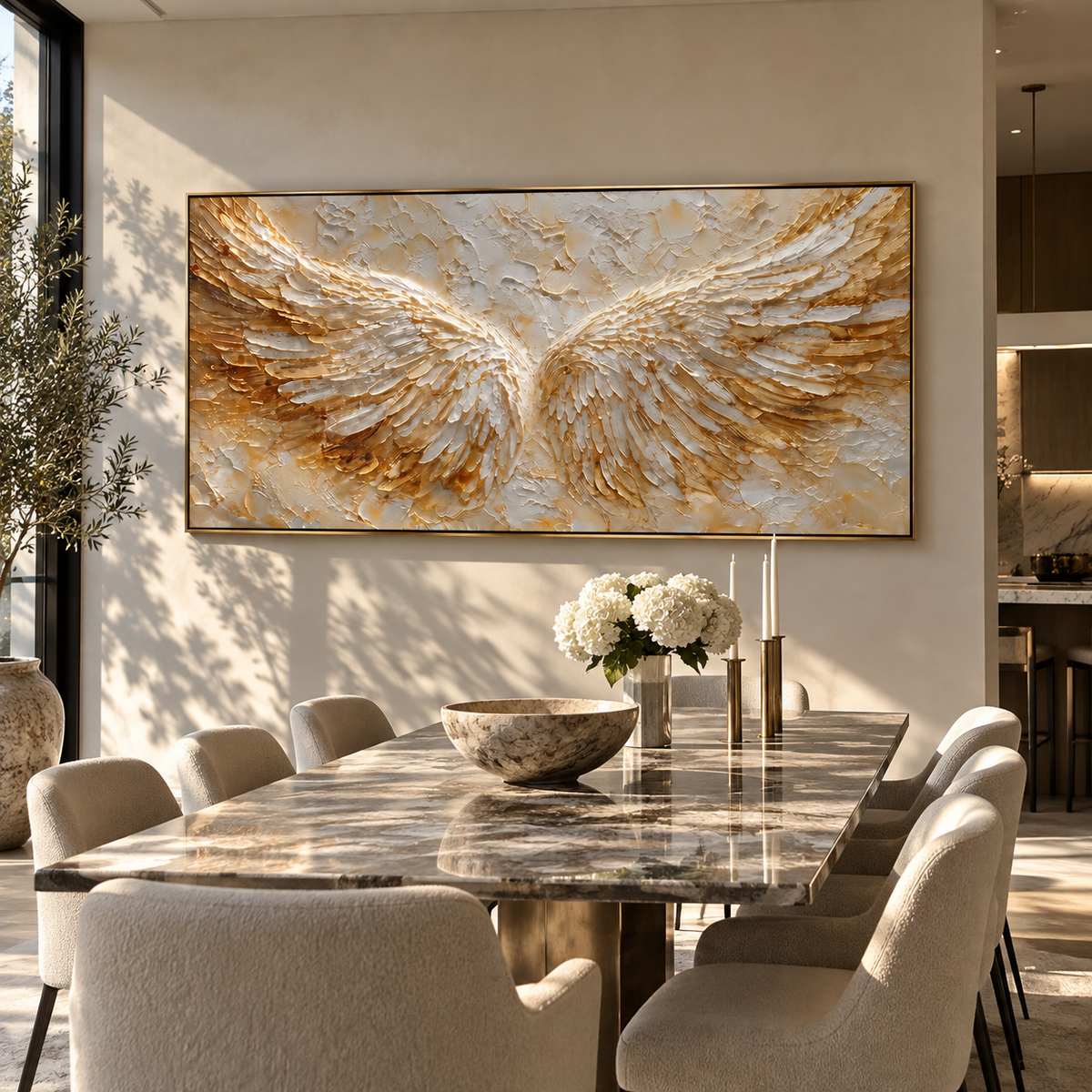 Wings Rise from Gold presented in an alternate styled interior